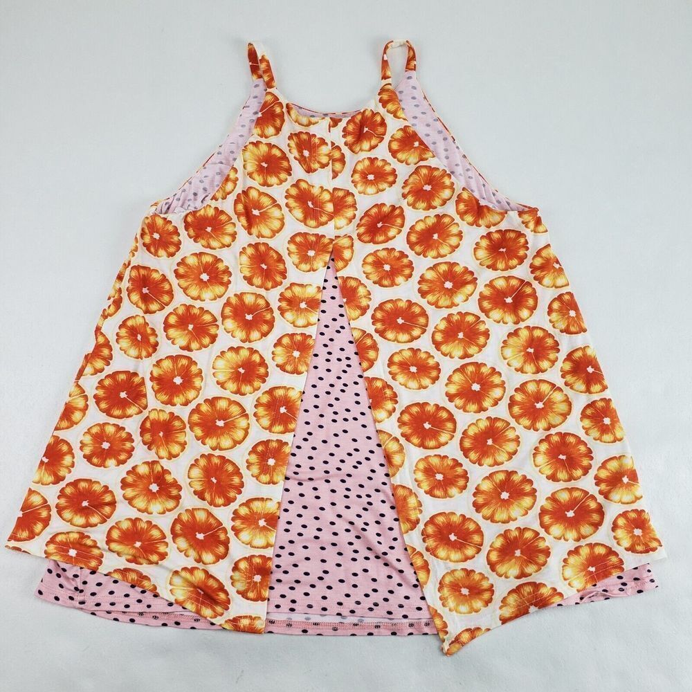 Porridge Anthropologie Floral Cami Top Womens Medium Orange Swing Layered Tank - Picture 6 of 12